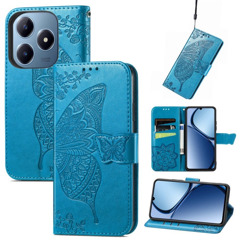 Läderskal Fodral Realme Note 60 Barock Fjäril