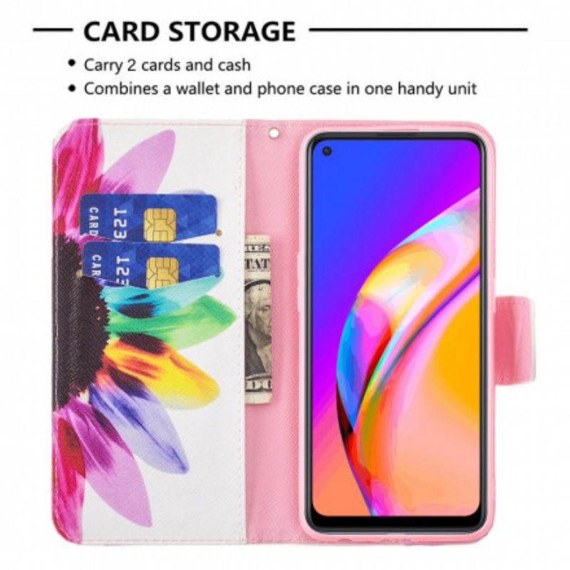 Fodral Oppo A94 5G Akvarell Blomma