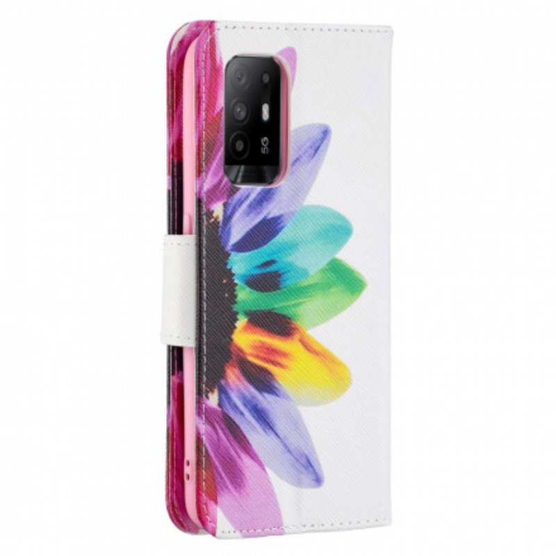 Fodral Oppo A94 5G Akvarell Blomma