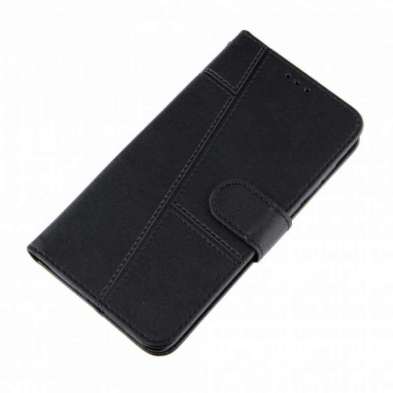 Fodral Oppo A94 5G Med Kedjar Strappy Geo Lädereffekt