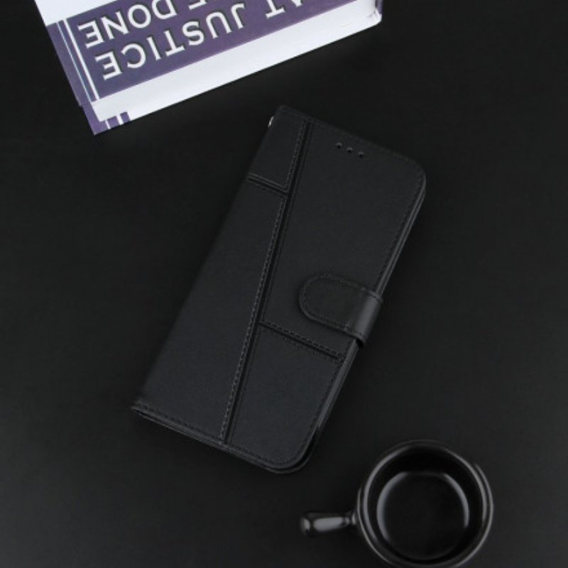 Fodral Oppo A94 5G Med Kedjar Strappy Geo Lädereffekt