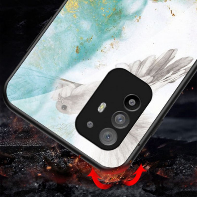 Skal Oppo A94 5G Marmorfärger Härdat Glas