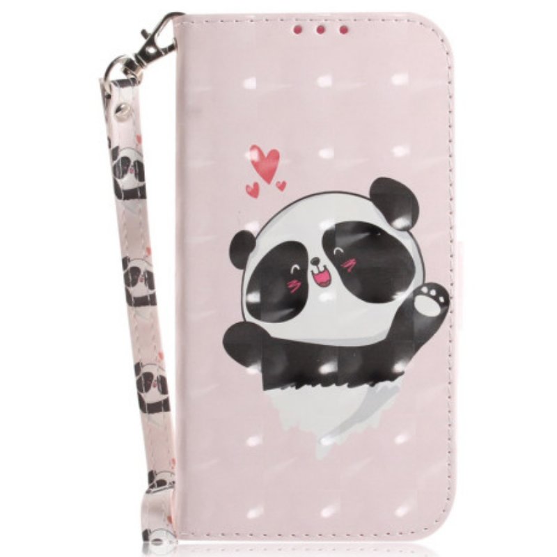 Fodral Samsung Galaxy S24 Fe Panda Love With Strap