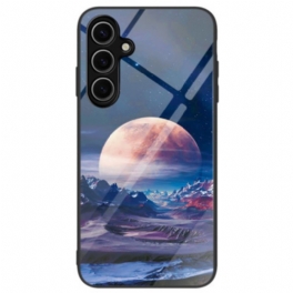 Skal Samsung Galaxy S24 Fe Telefonfodral Vit Planet Härdat Glas