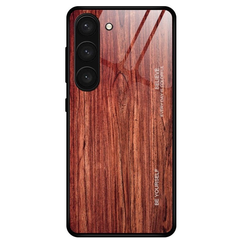 Mobilskal Samsung Galaxy S23 Plus 5G Trädesign Härdat Glas
