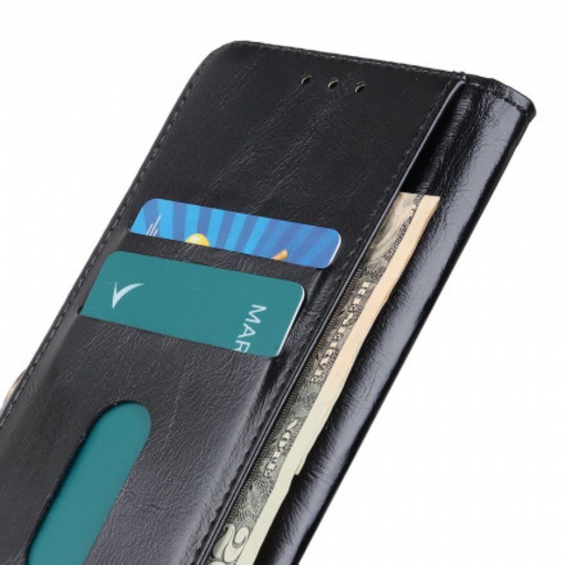Folio-fodral Motorola Edge 20 Pro Glänsande Konstläder Khazneh