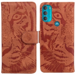 Folio-fodral Moto G71 5G Tiger Face Print