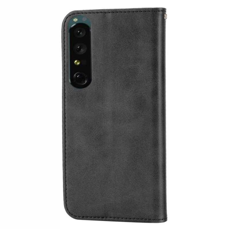 Folio-fodral Sony Xperia 5 IV Läderfodral 3d-mönster Läderstil Med Rem