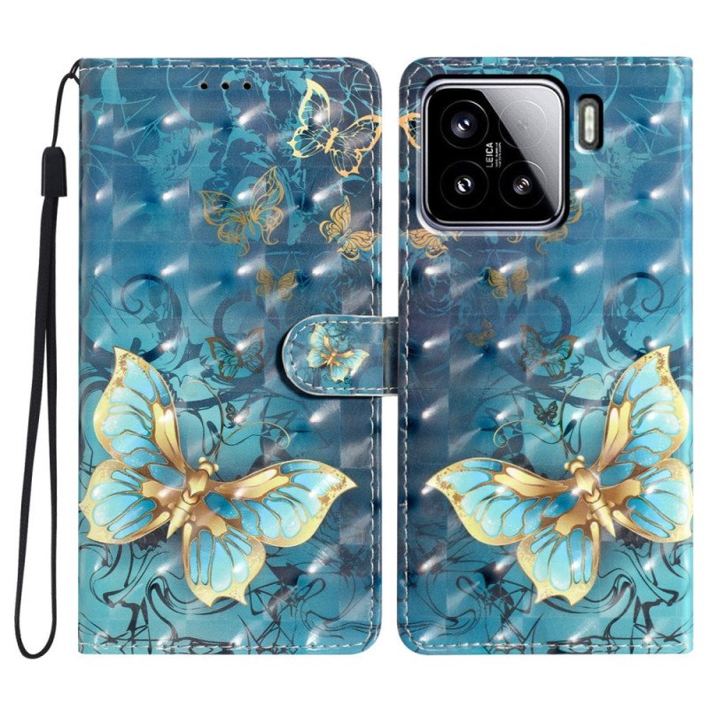 Fodral Xiaomi 15 3d-fjärilar