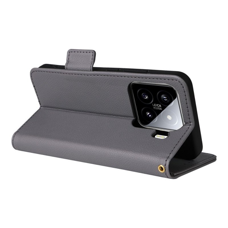 Fodral Xiaomi 15 Litchi-konstläder Med Rem