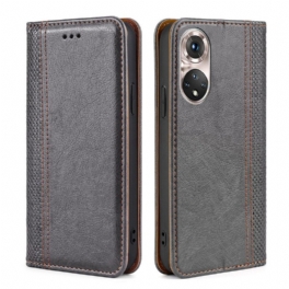 Folio-fodral Huawei Nova 9 Pro Läderfodral Litchi Split Lädersömmar