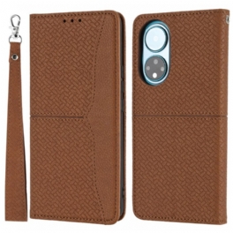 Folio-fodral Huawei Nova 9 Pro Med Kedjar Strappy Vävd Läderstil