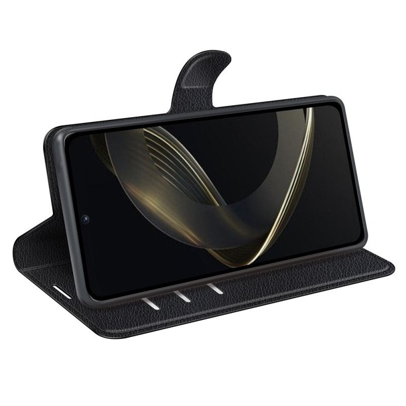 Läderfodral Huawei Nova 12s Telefonfodral Litchi Konstläder