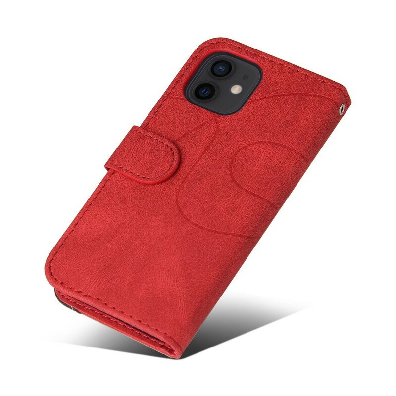 Fodral iPhone 13 Mini Tvåfärgad Signatur Konstläder