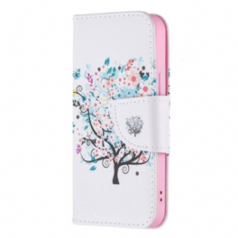 Folio-fodral iPhone 13 Mini Blommande Träd