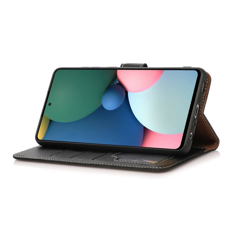 Folio-fodral iPhone 13 Mini Litchisömmar I Lädereffekt