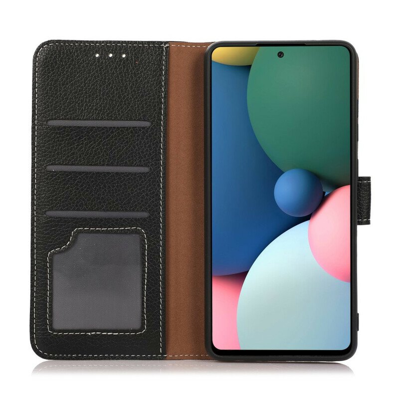 Folio-fodral iPhone 13 Mini Litchisömmar I Lädereffekt