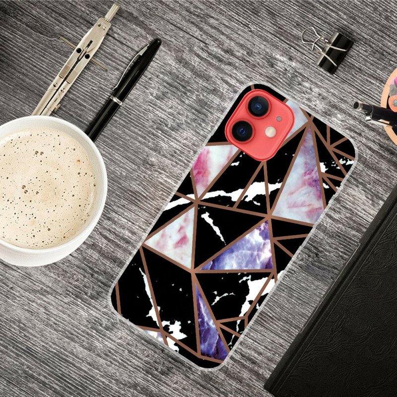 Mobilskal iPhone 13 Mini Nedgång Geometrisk Marmor