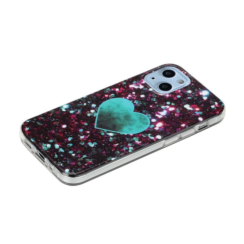 Skal iPhone 13 Mini Glitter Marmor