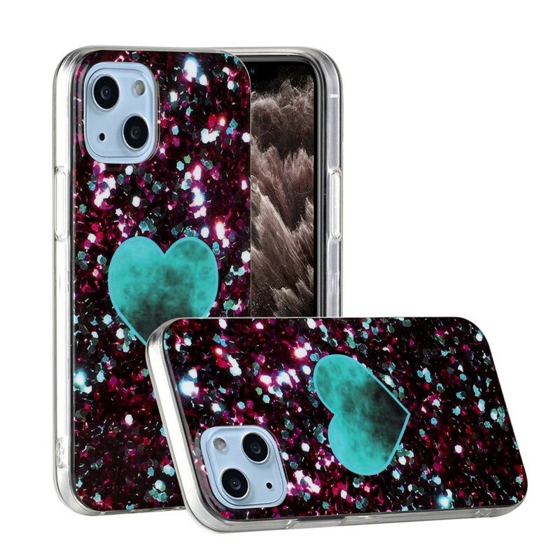Skal iPhone 13 Mini Glitter Marmor