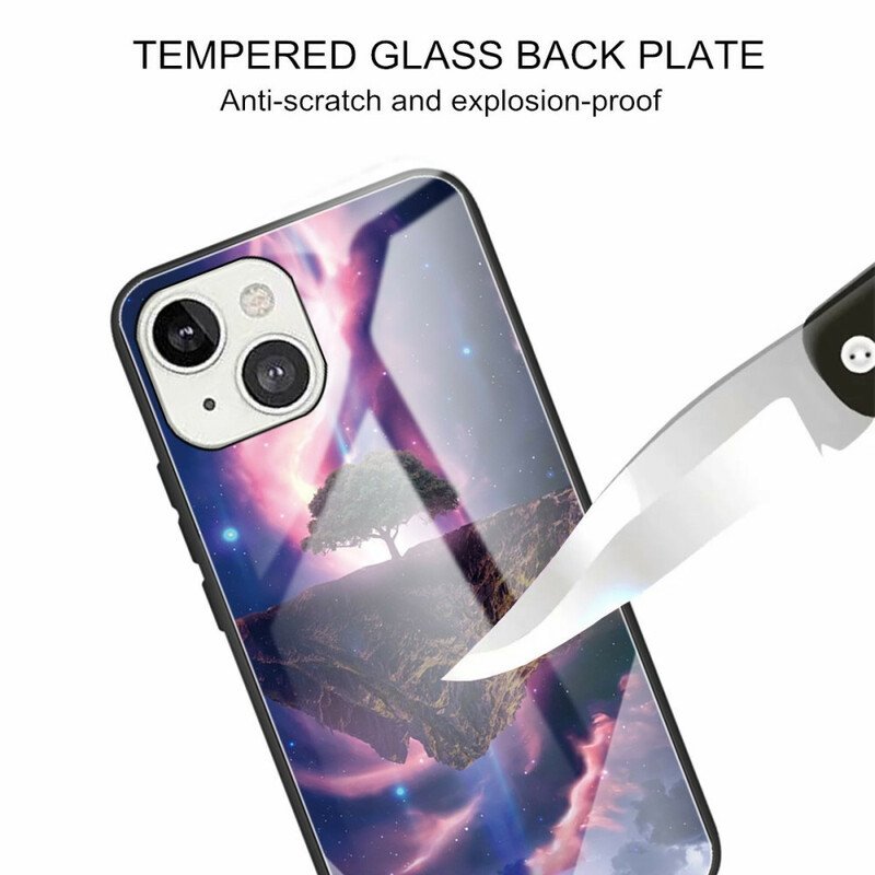 Skal iPhone 13 Mini Världsträd Härdat Glas