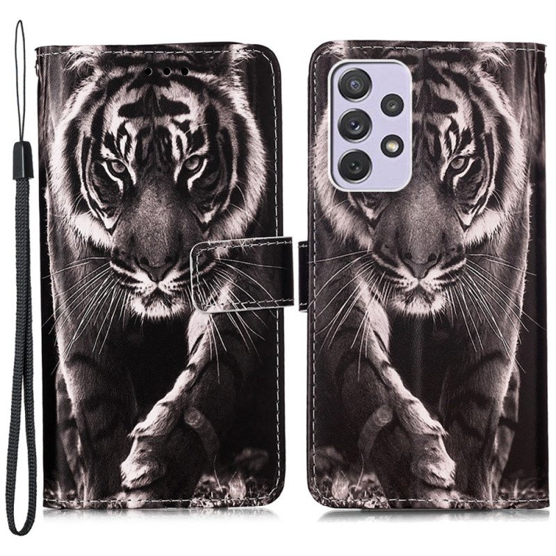 Fodral Samsung Galaxy A33 5G Med Kedjar Strappy Night Tiger