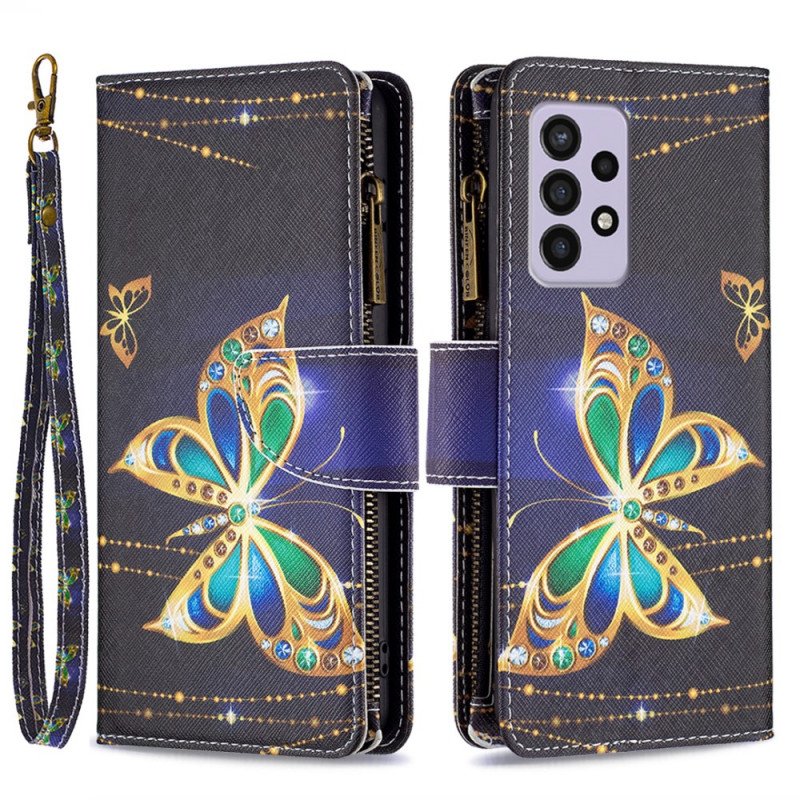 Fodral Samsung Galaxy A33 5G Royal Butterfly Dragkedja