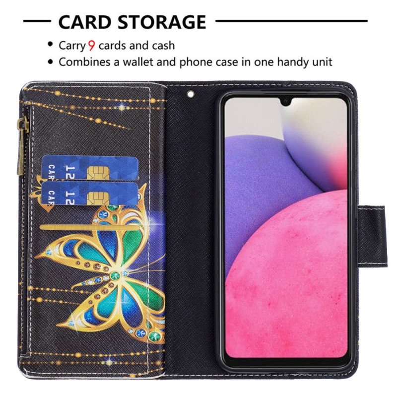 Fodral Samsung Galaxy A33 5G Royal Butterfly Dragkedja