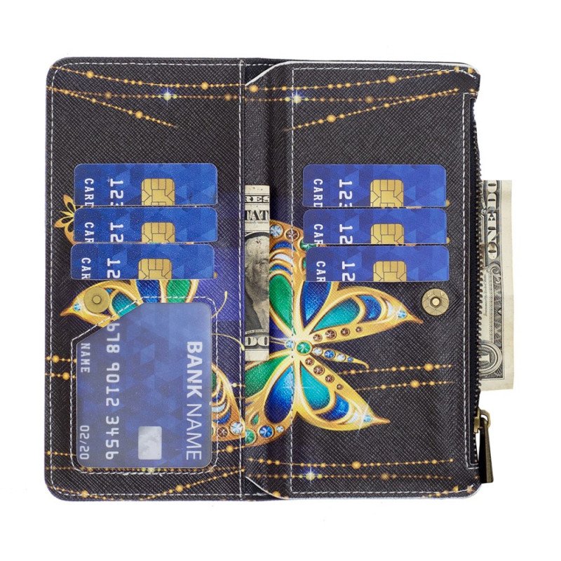 Fodral Samsung Galaxy A33 5G Royal Butterfly Dragkedja