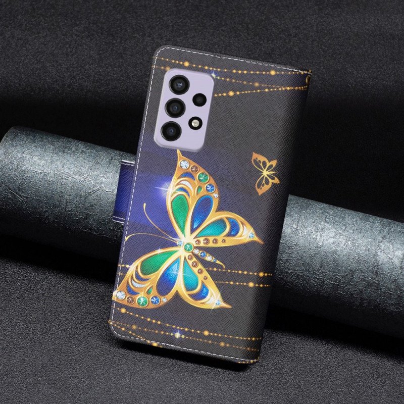 Fodral Samsung Galaxy A33 5G Royal Butterfly Dragkedja