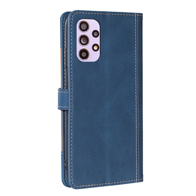 Folio-fodral Samsung Galaxy A33 5G Faux Läder Bicolor Snygg