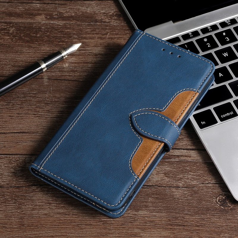 Folio-fodral Samsung Galaxy A33 5G Faux Läder Bicolor Snygg