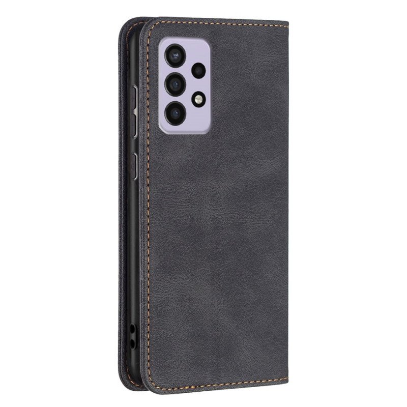 Folio-fodral Samsung Galaxy A33 5G Läderfodral Rfid-sömnad Binfen-färg