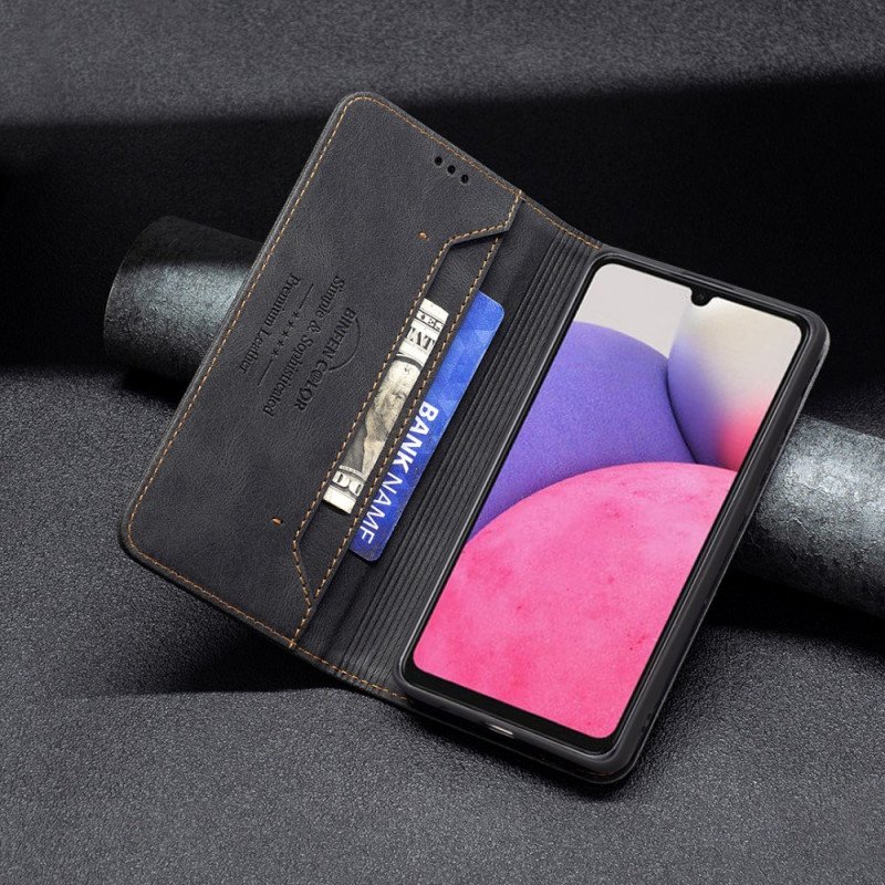 Folio-fodral Samsung Galaxy A33 5G Läderfodral Rfid-sömnad Binfen-färg