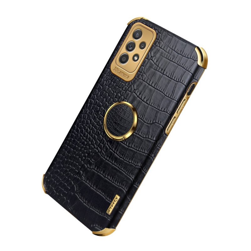 Skal Samsung Galaxy A33 5G Krokodilskinn Effekt Ring-stöd