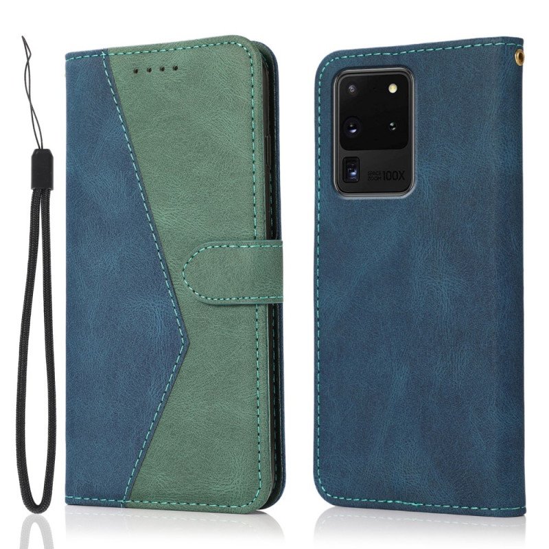 Fodral Samsung Galaxy S20 Ultra Tvåfärgad Triangel Konstläder