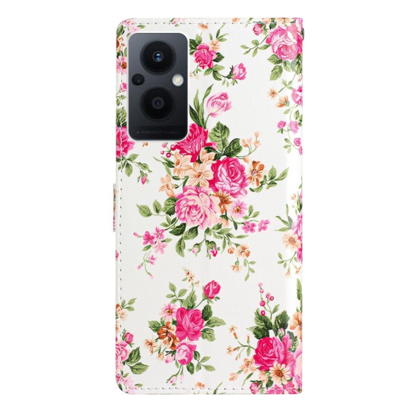 Folio-fodral Oppo Reno 8 Lite Med Kedjar Rem Liberty Flowers