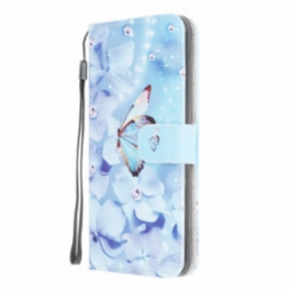 Fodral Samsung Galaxy A22 Med Kedjar Strappy Diamond Butterflies