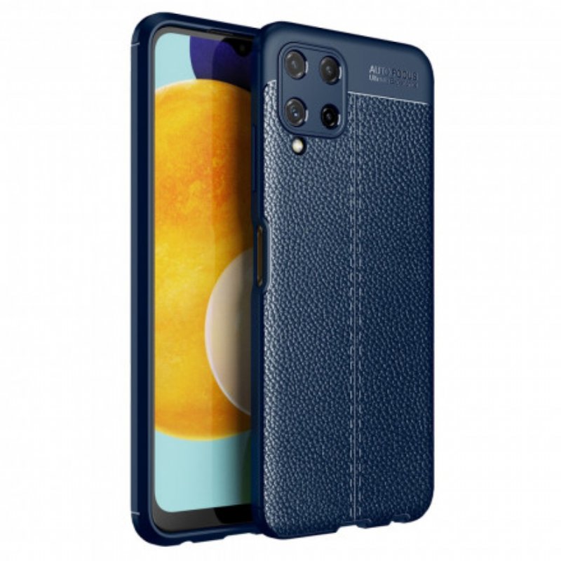 Skal Samsung Galaxy A22 Dubbel Linje Litchi Läder Effekt