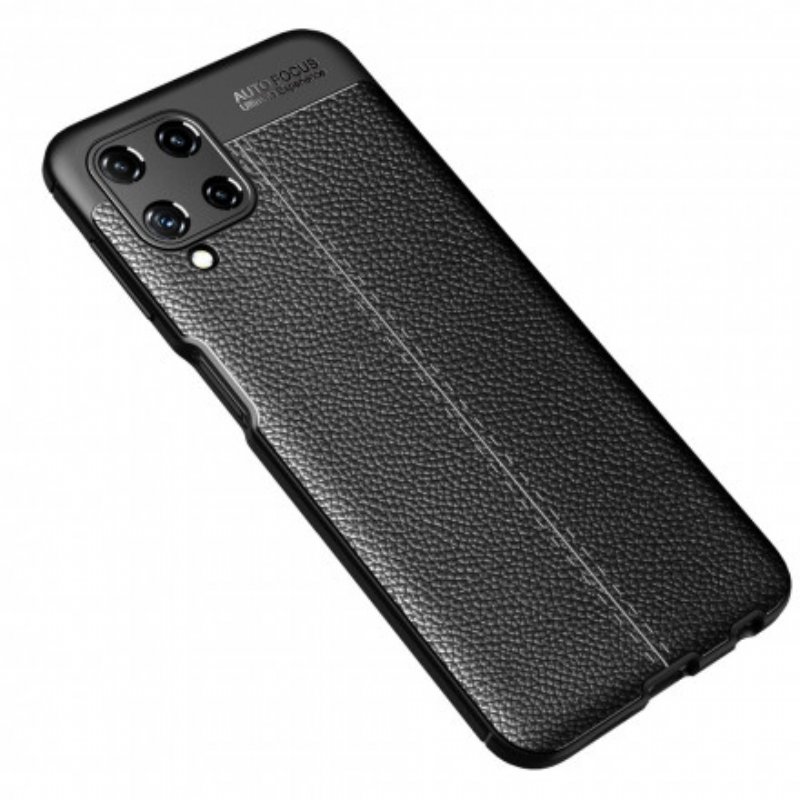 Skal Samsung Galaxy A22 Dubbel Linje Litchi Läder Effekt