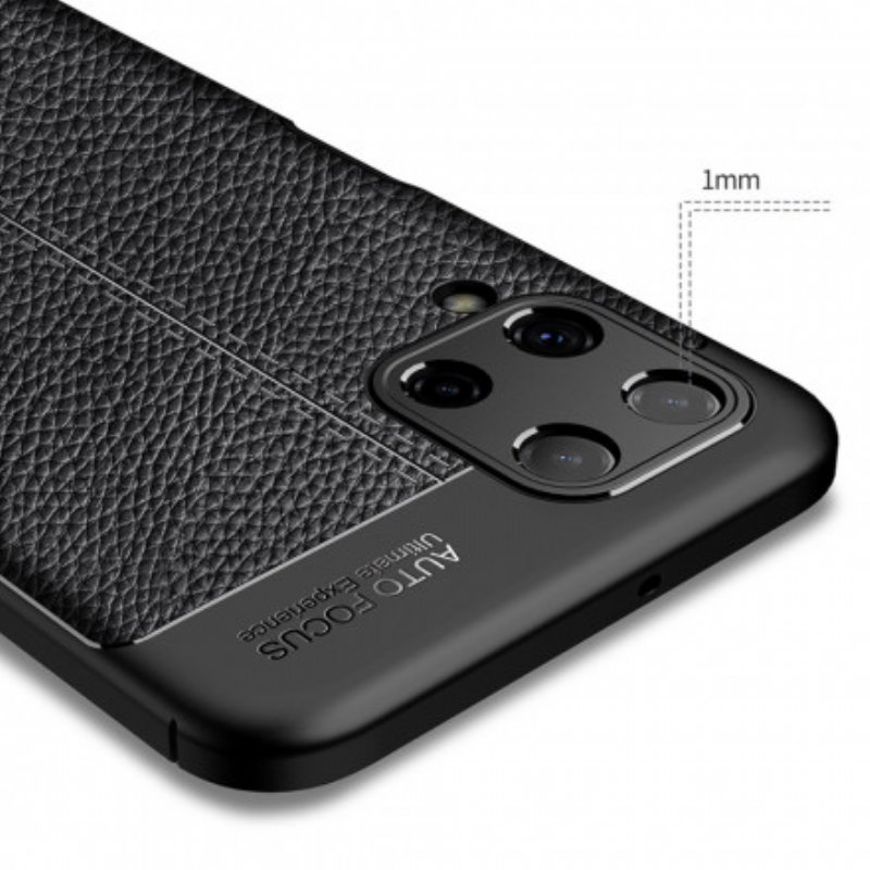 Skal Samsung Galaxy A22 Dubbel Linje Litchi Läder Effekt