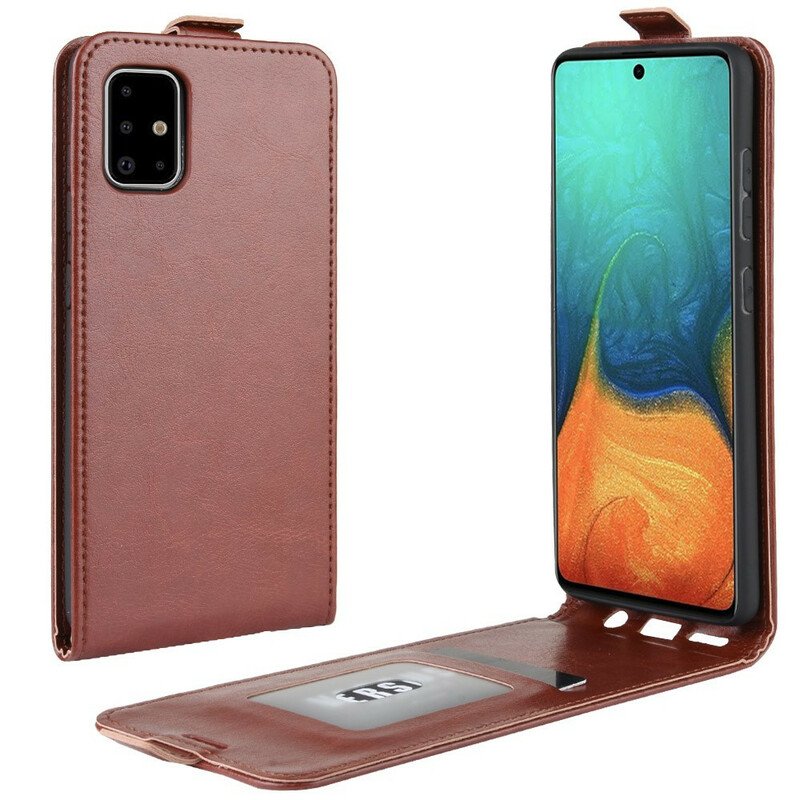 Fodral Samsung Galaxy A71 Folio-fodral Vikbar Lädereffekt