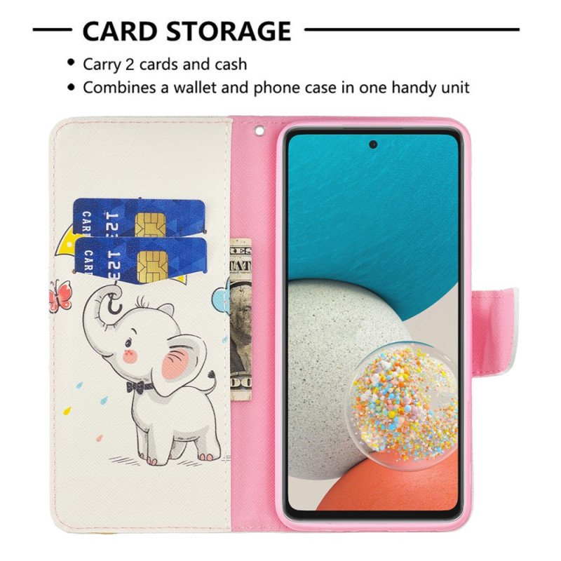Folio-fodral Samsung Galaxy A53 5G Baby Elefant