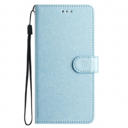 Läderfodral Xiaomi 14t Pro Telefonfodral Strappy Silk Texture