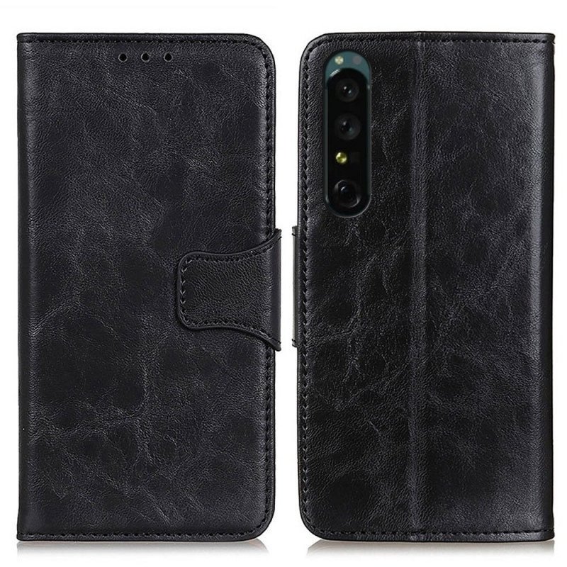 Fodral Sony Xperia 1 IV Split Läder Vintage Lås