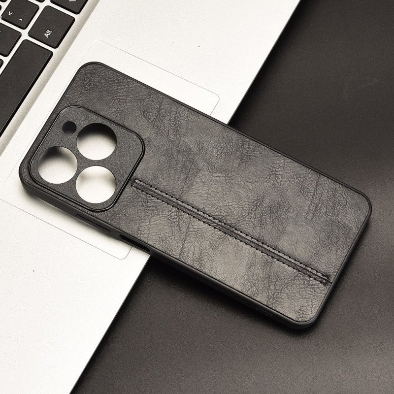 Skal För Realme C61 Sydd Lädereffekt