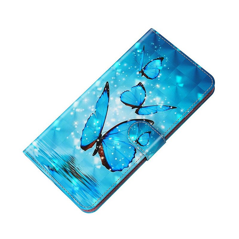 Fodral Samsung Galaxy S21 FE Flygande Blå Fjärilar