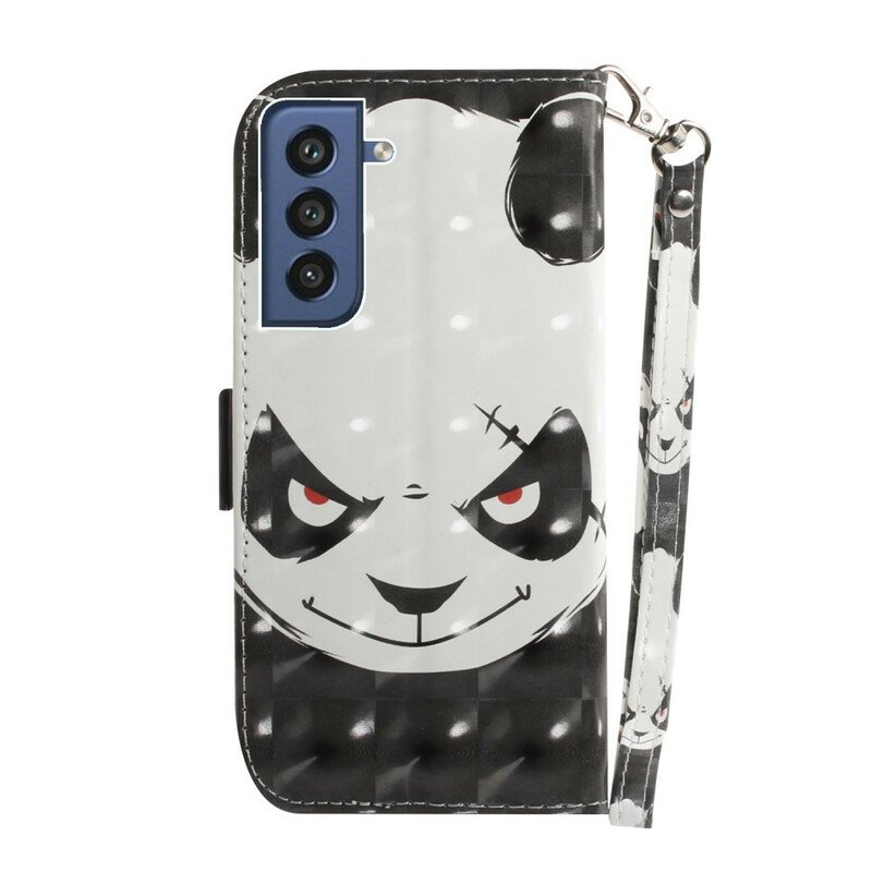 Fodral Samsung Galaxy S21 FE Med Kedjar Arg Panda Med Snodd