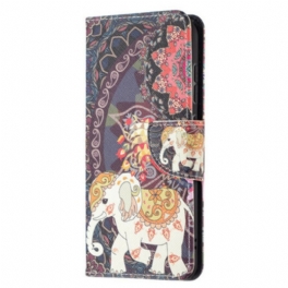 Folio-fodral Samsung Galaxy S21 FE Etniska Elefanter Mandala