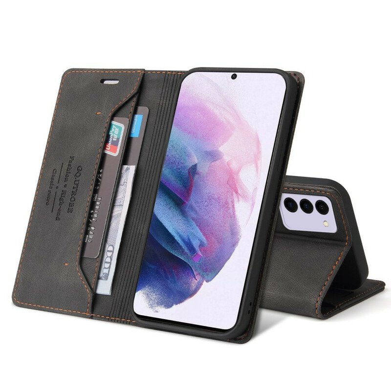 Folio-fodral Samsung Galaxy S21 FE Läderfodral Imiterat Läder Gq.utrobe
